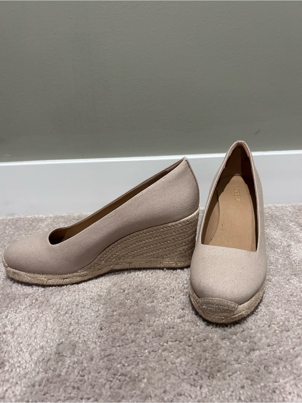 J Crew Beige Espadrille Wedge Pumps - Women's